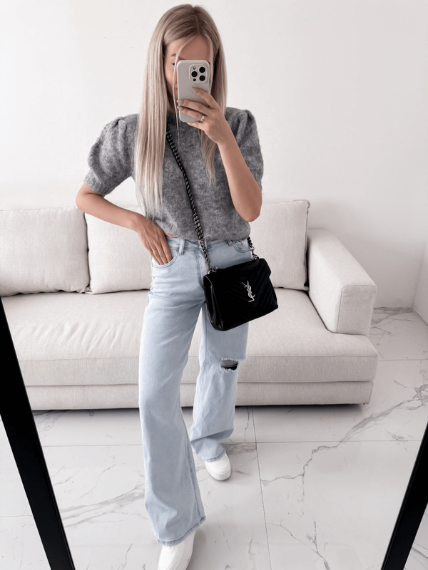 KORFU - SPODNIE TYPU BAGGY JEANS W KOLORZE JASNEGO JEANSU