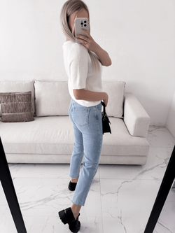 ALCUDIA - SPODNIE JEANSOWE MOM FIT JASNY JEANS