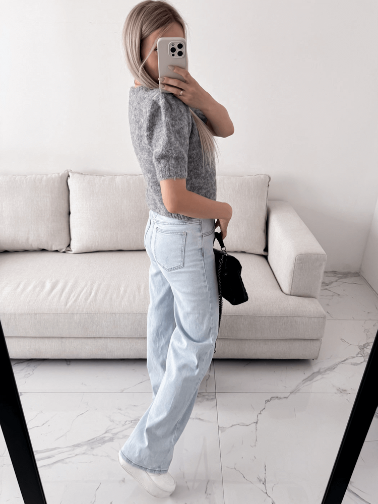 KORFU - SPODNIE TYPU BAGGY JEANS W KOLORZE JASNEGO JEANSU