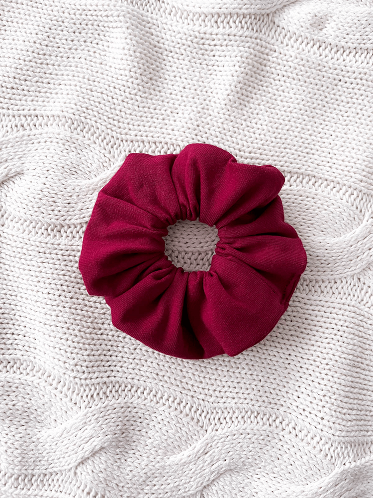 RUBY - BAWEŁNIANA GUMKA TYPU SCRUNCHIE BORDOWA