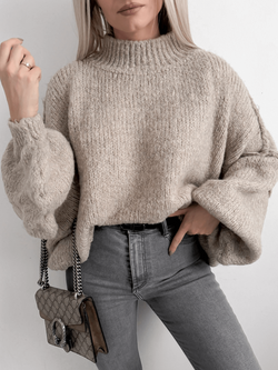 TULA - SWETER OVERSIZE Z WEŁNĄ MOCCA