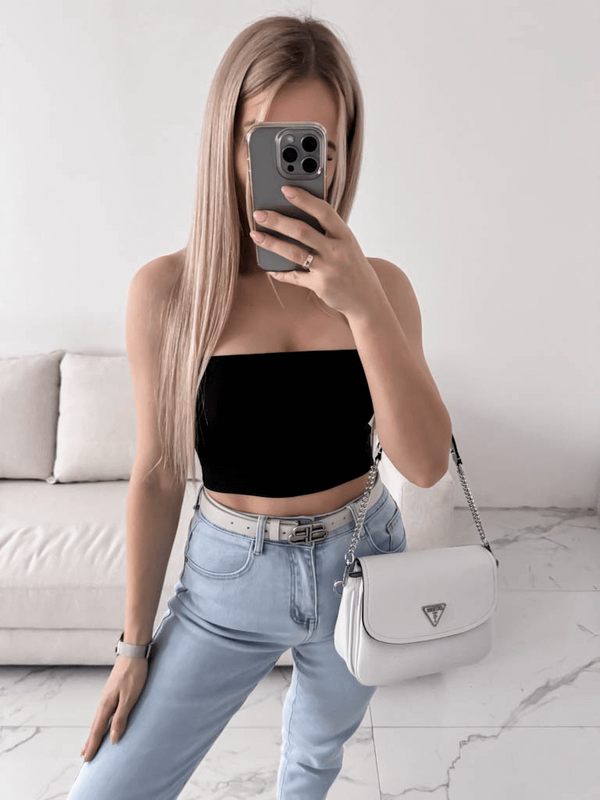 ALTEA - CROP TOP CZARNY