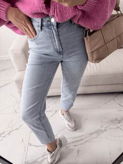 AIDA - SPODNIE JEANSOWE TYPU MOM FIT JASNY JEANS