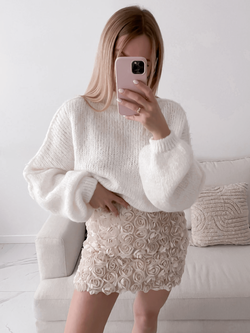 TULA - SWETER OVERSIZE Z WEŁNĄ ECRU